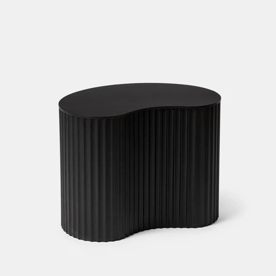 Tavolino 34x50 cm in legno cannettato nero - Newport