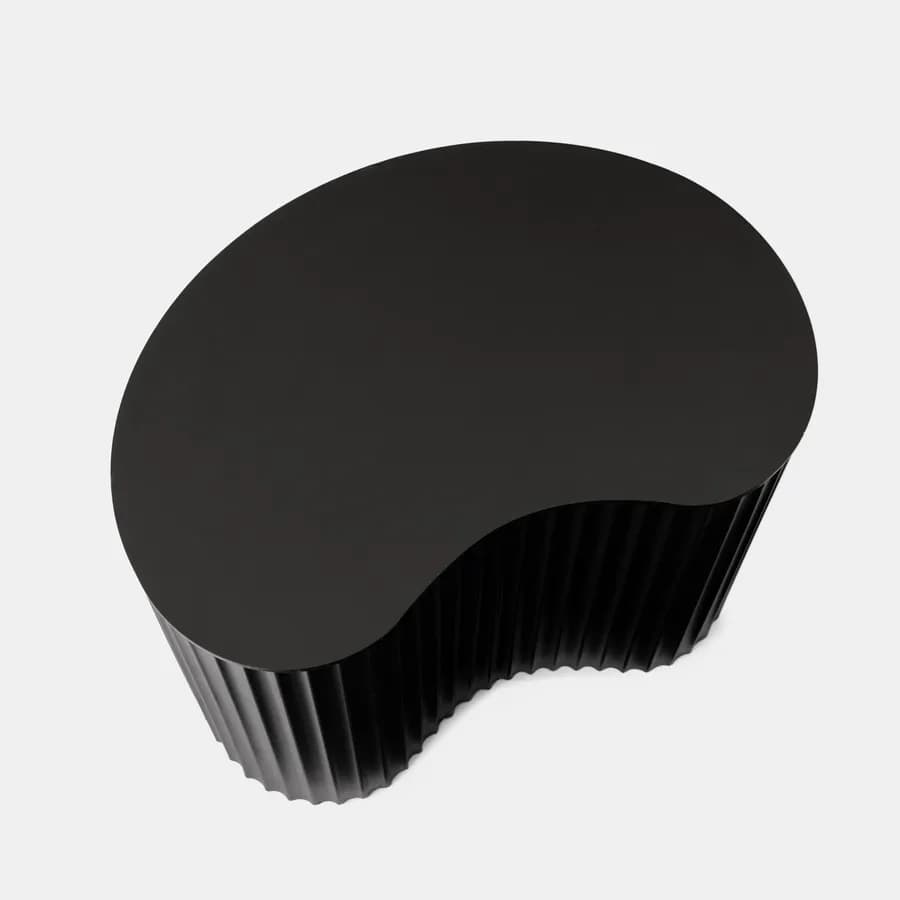 Tavolino 34x50 cm in legno cannettato nero - Newport