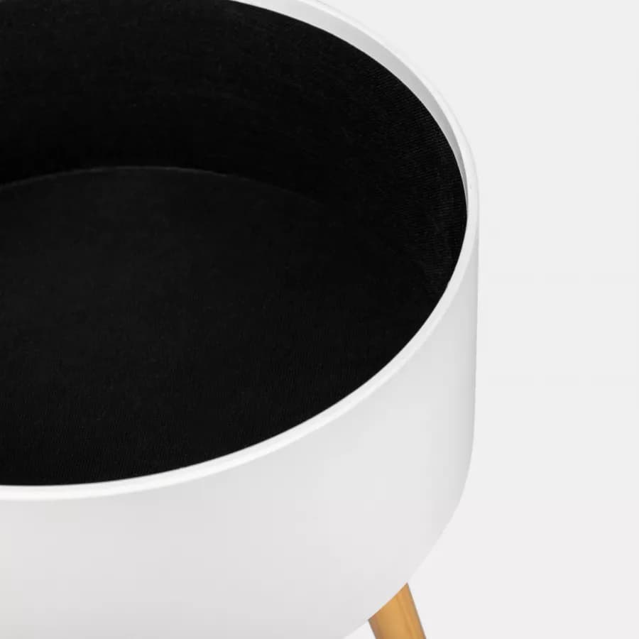 Tavolino contenitore 38 cm in legno bianco - Cheesy