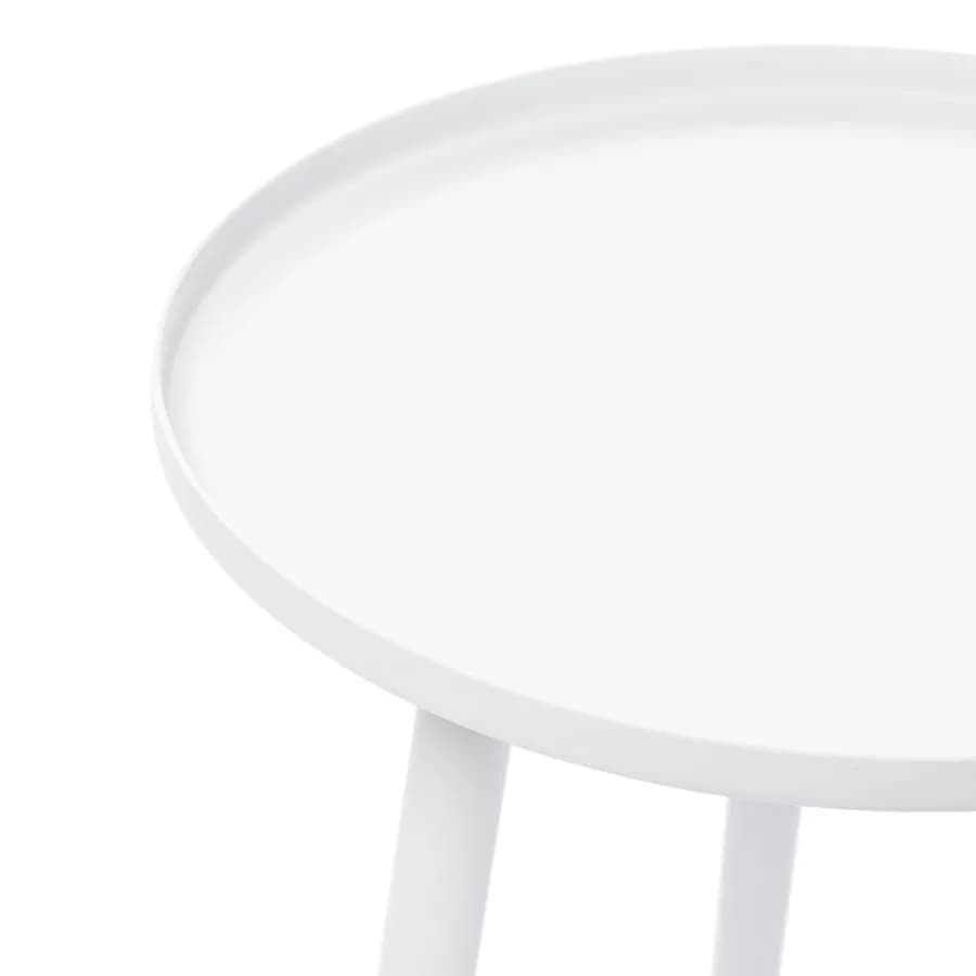Tavolino rotondo 40 cm alluminio bianco opaco - Frammento
