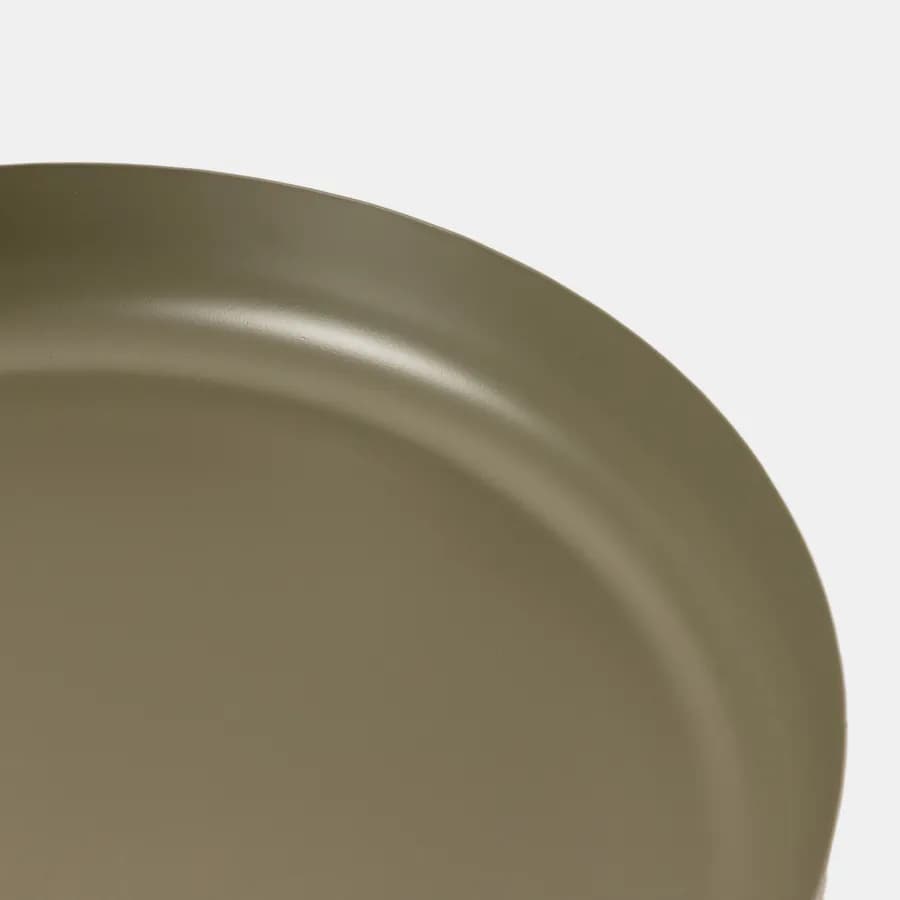 Tavolino 40 cm in legno effetto frassino con top in metallo verde oliva - Bradford