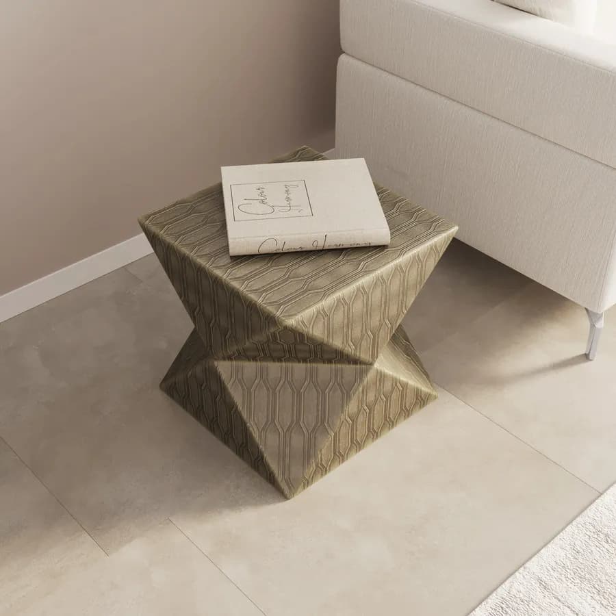 Tavolino 40x40h cm in ferro oro con design geometrico - Kendric