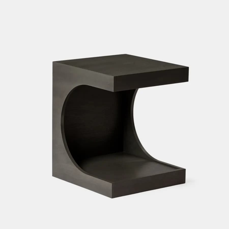 Tavolino 40x48h cm con vano antracite effetto legno - Halston
