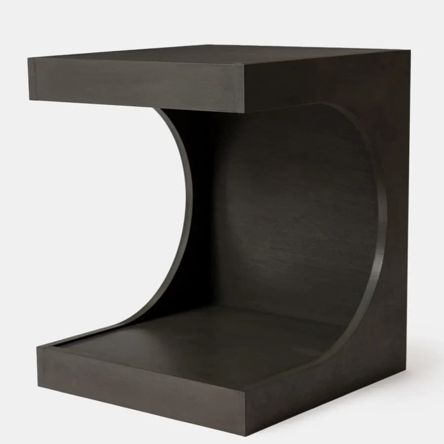 Tavolino 40x48h cm con vano antracite effetto legno - Halston