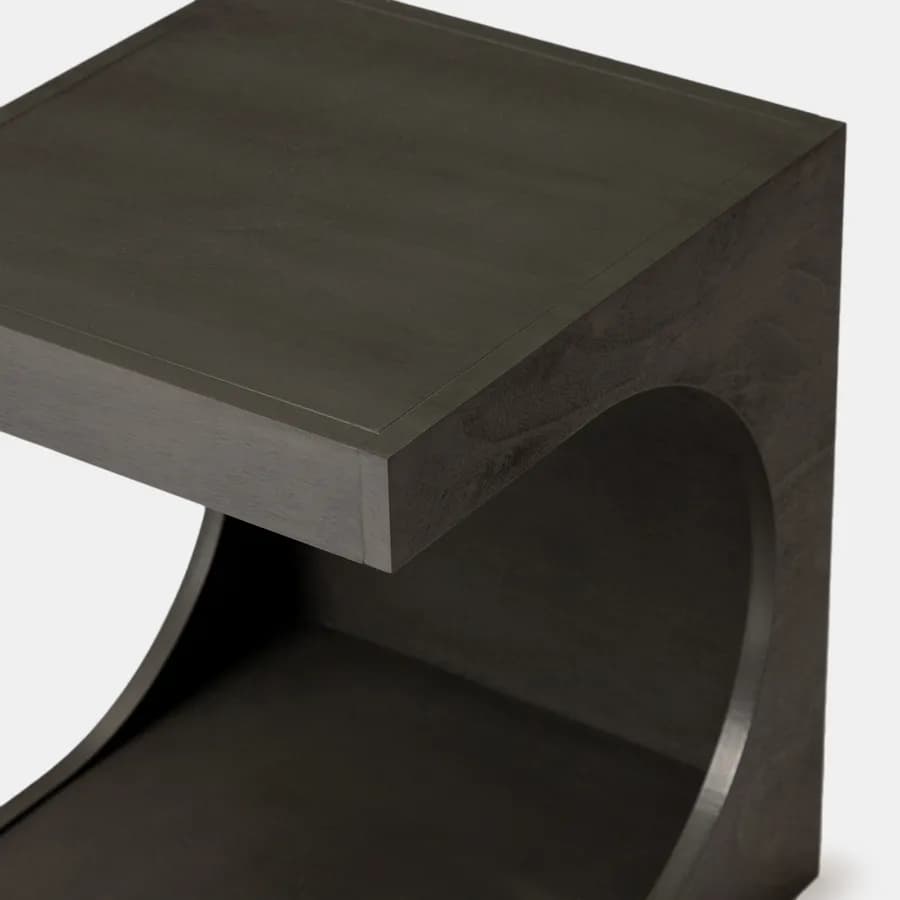 Tavolino 40x48h cm con vano antracite effetto legno - Halston