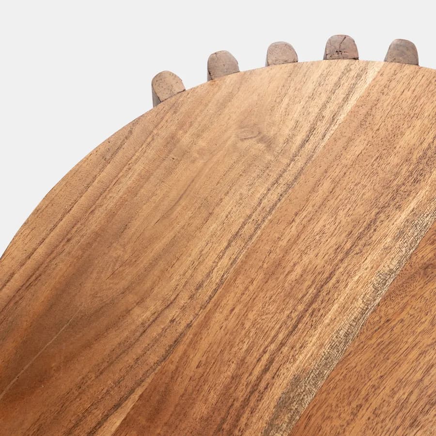 Tavolino 45 cm in legno di acacia cannettato - Karan