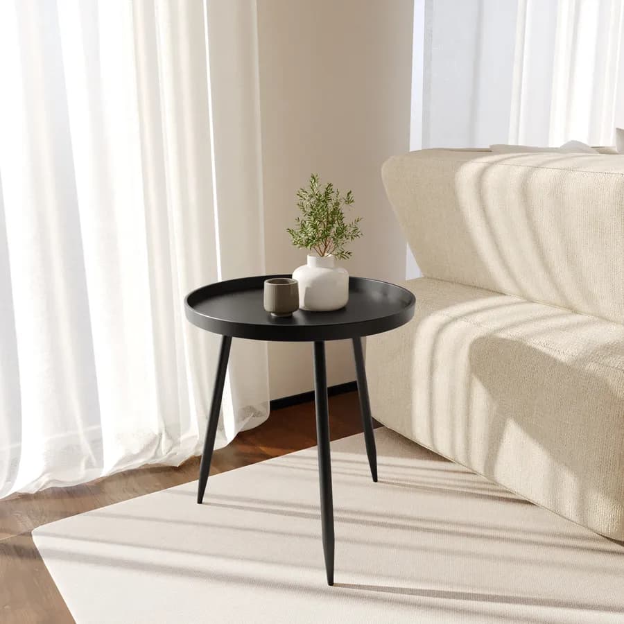 Tavolino 46x50h cm in metallo nero - Kripper