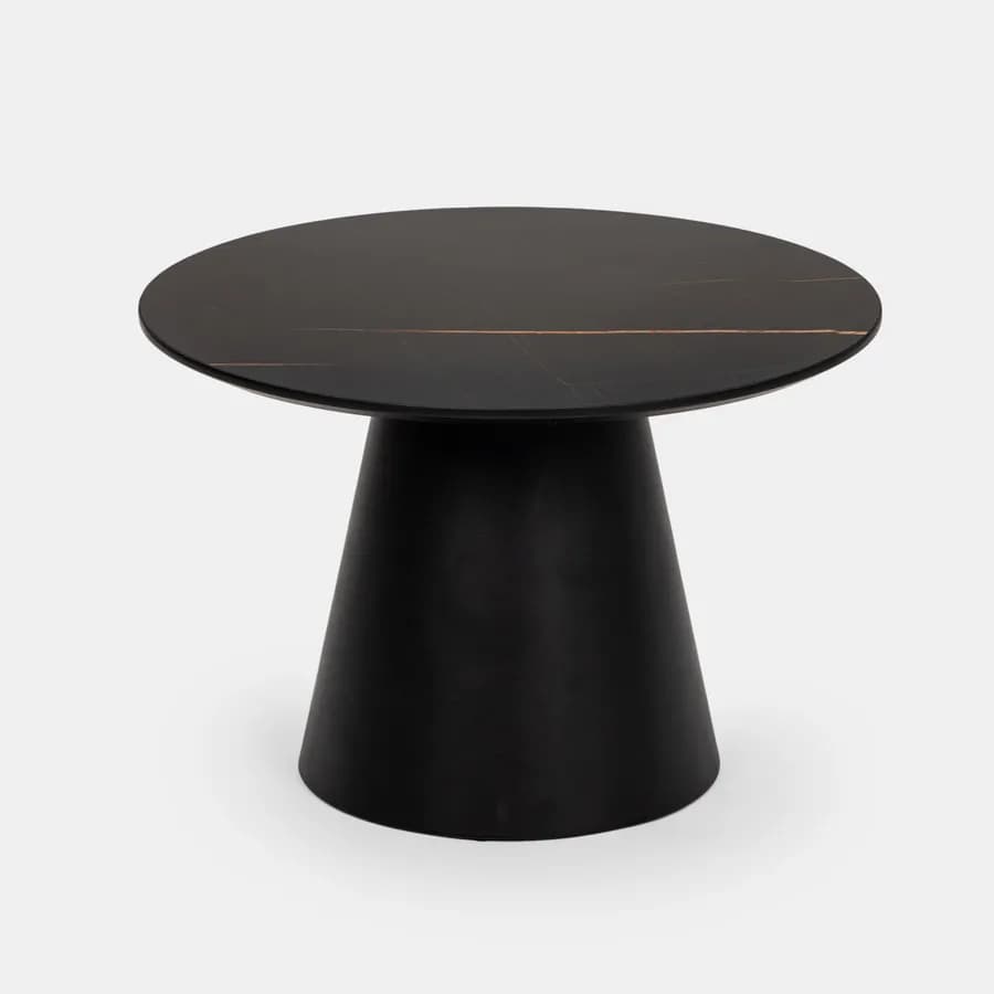 Tavolino rotondo 60 cm in legno nero - Gourmel