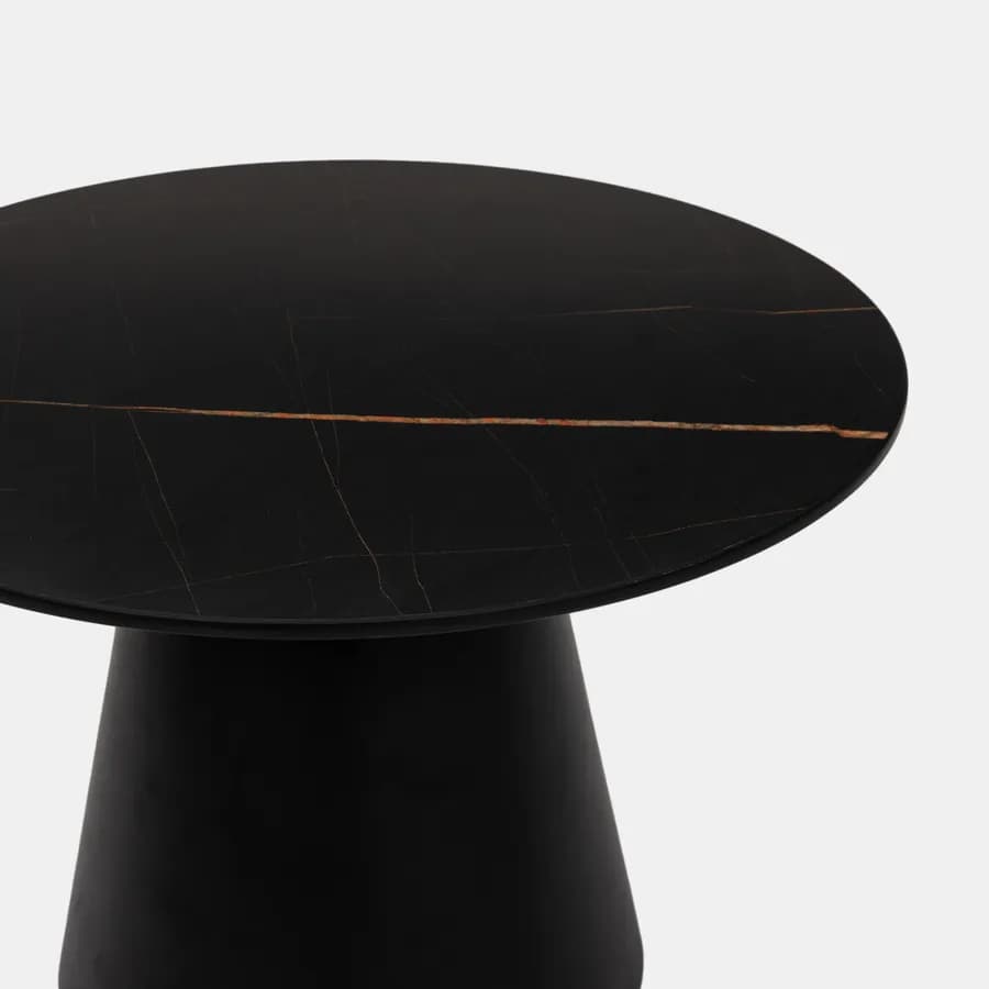 Tavolino rotondo 60 cm in legno nero - Gourmel