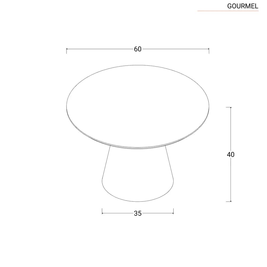 Tavolino rotondo 60 cm in legno nero - Gourmel