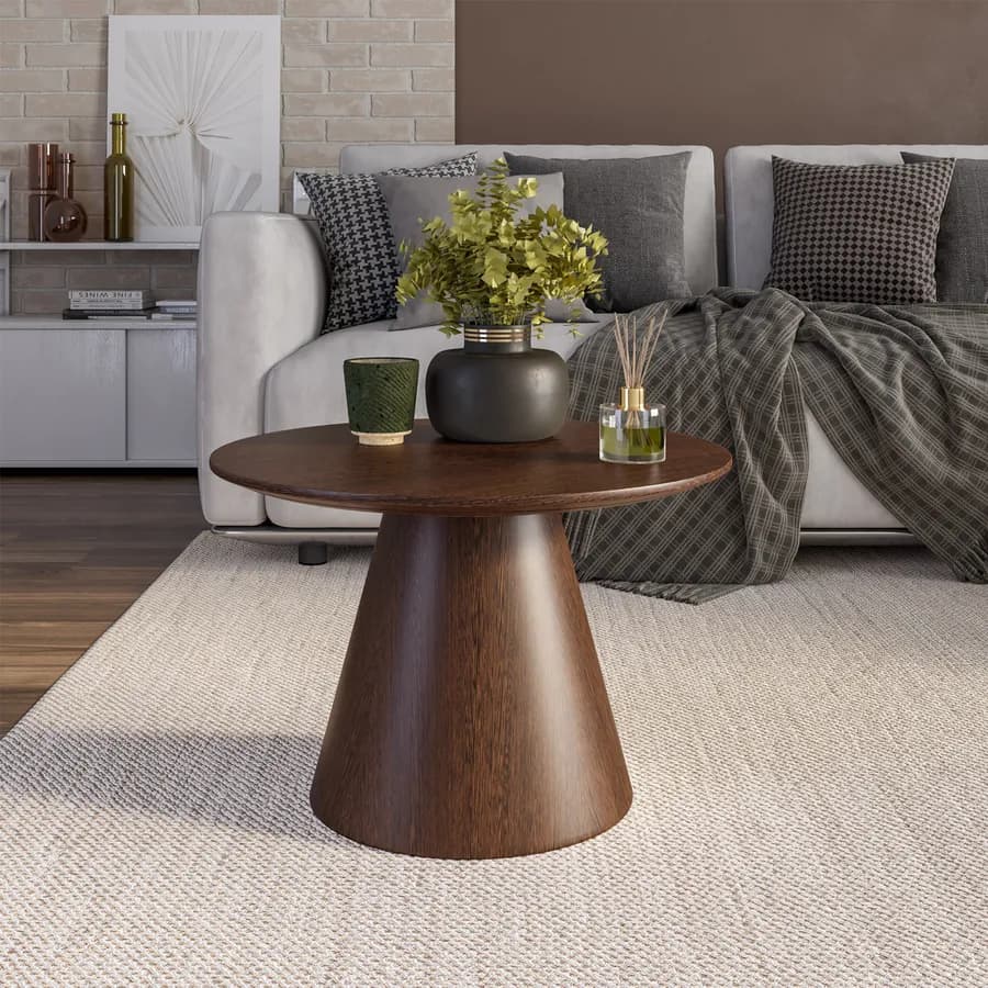 Tavolino rotondo 60 cm in legno noce - Gourmel