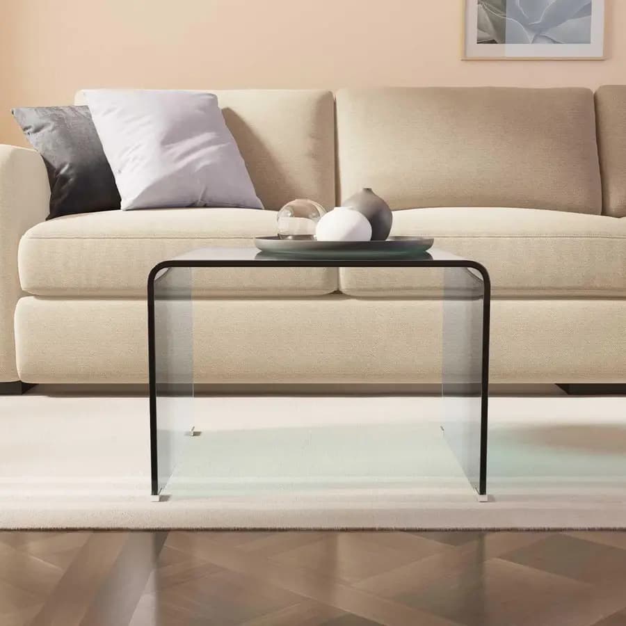 Tavolino 60x60 cm in vetro trasparente - City