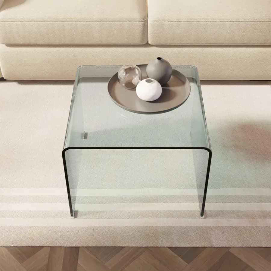 Tavolino 60x60 cm in vetro trasparente - City