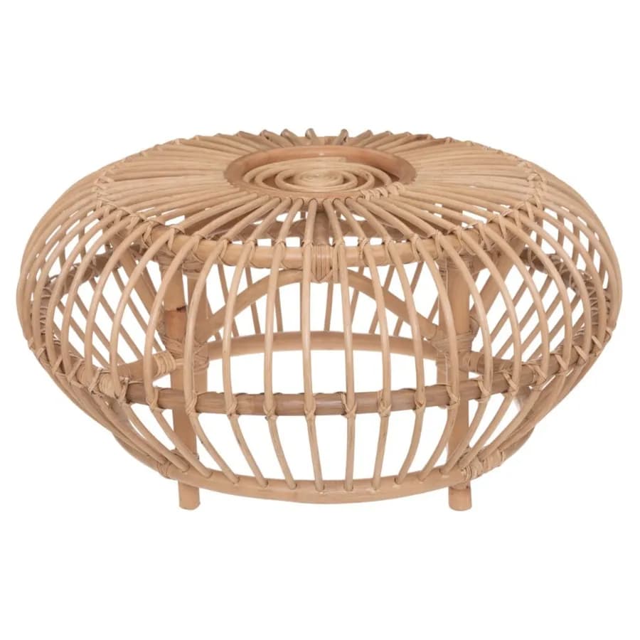 Tavolino rotondo 74 cm in legno rattan - Reca
