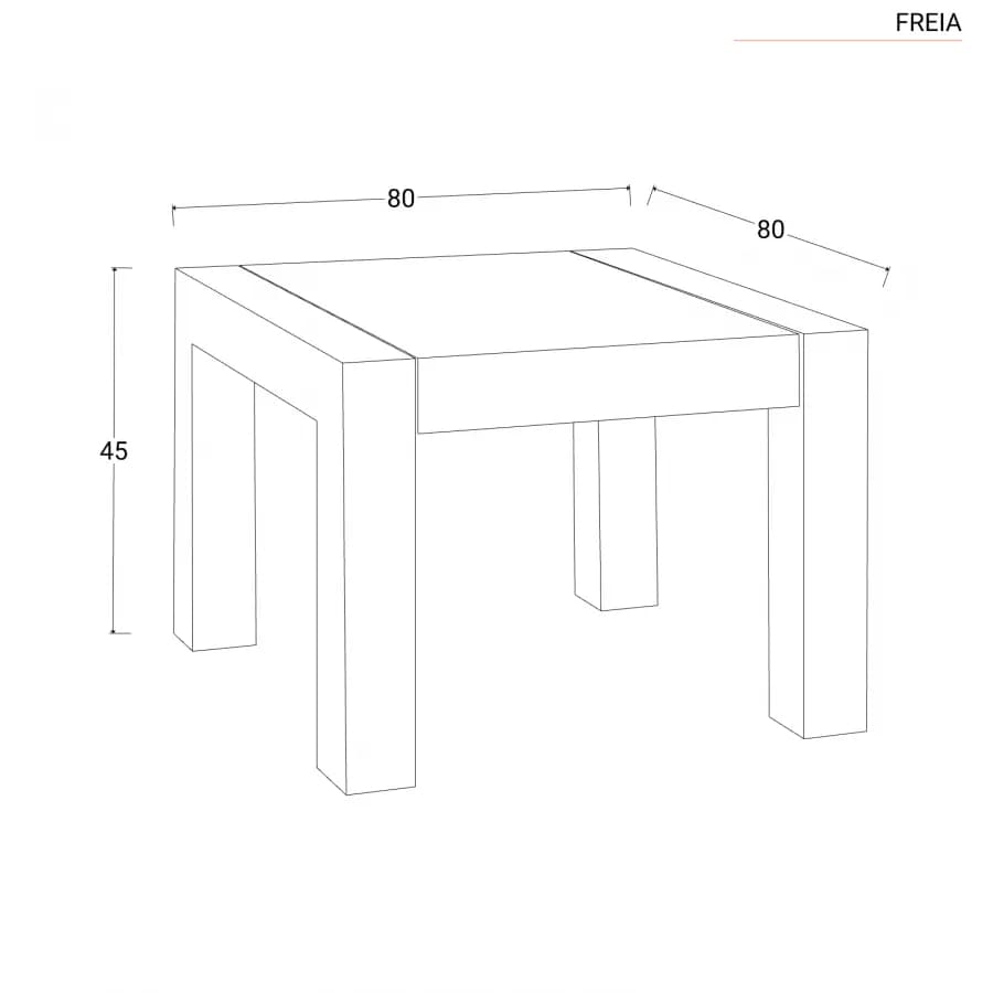 Tavolino 80x80 cm in legno - Freia Sheesham