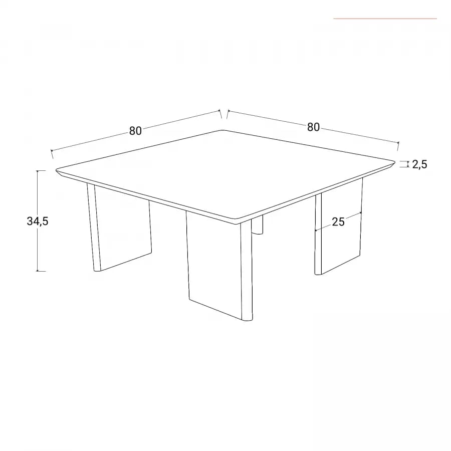 Tavolino 80x80 cm beige effetto travertino - Osbert