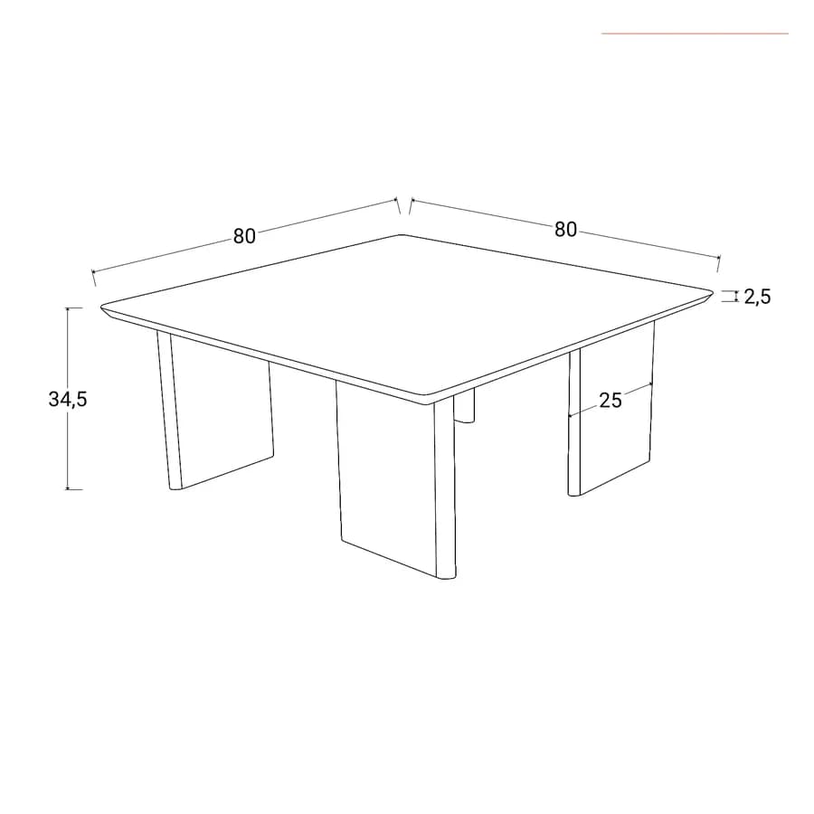 Tavolino 80x80 cm effetto noce - Osbert