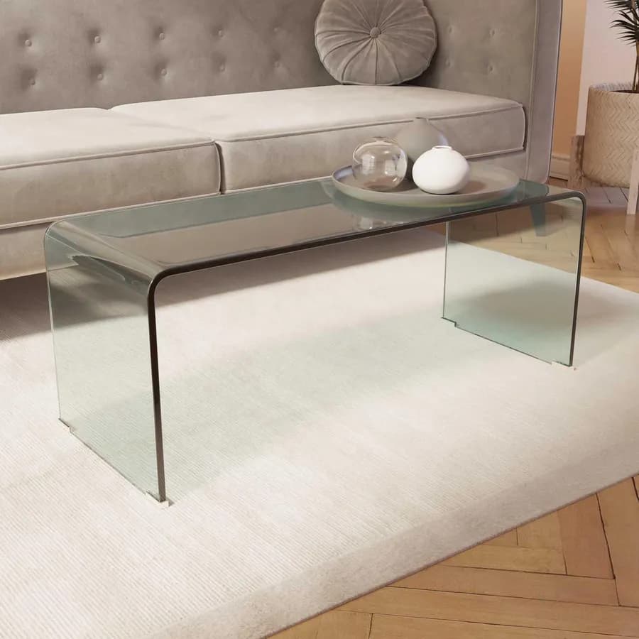 Tavolino 100x40 cm in vetro trasparente - City