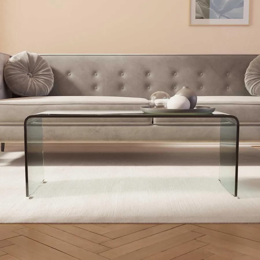 Tavolino 100x40 cm in vetro trasparente - City