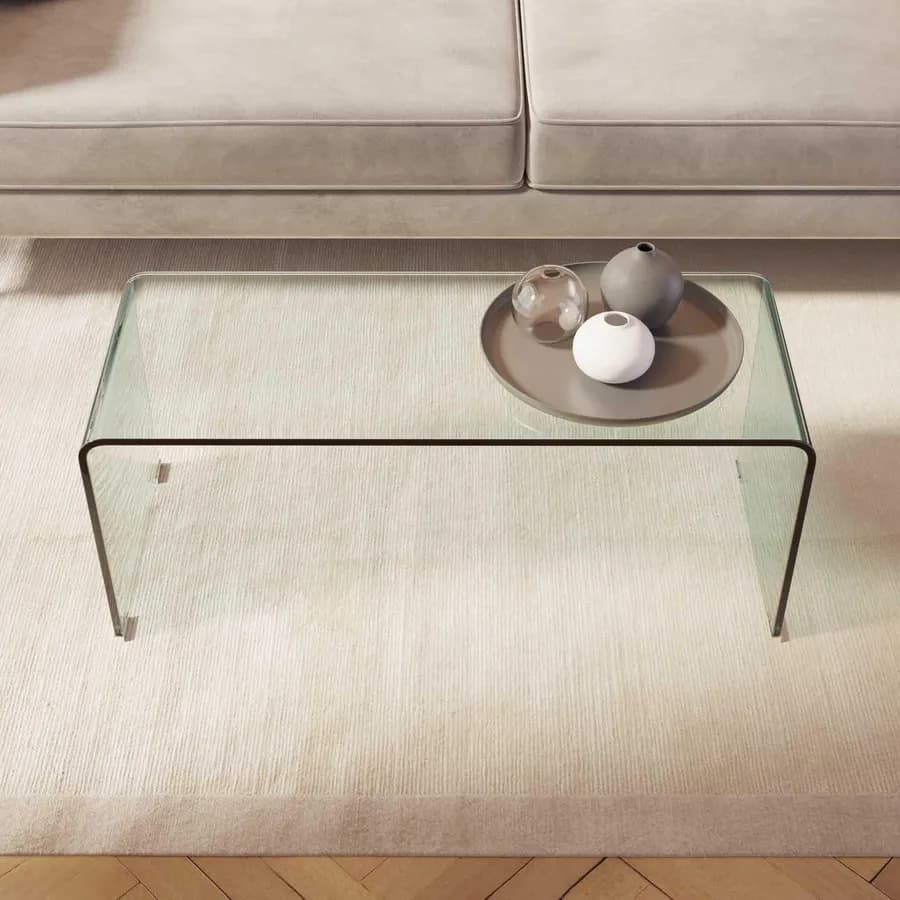 Tavolino 100x40 cm in vetro trasparente - City