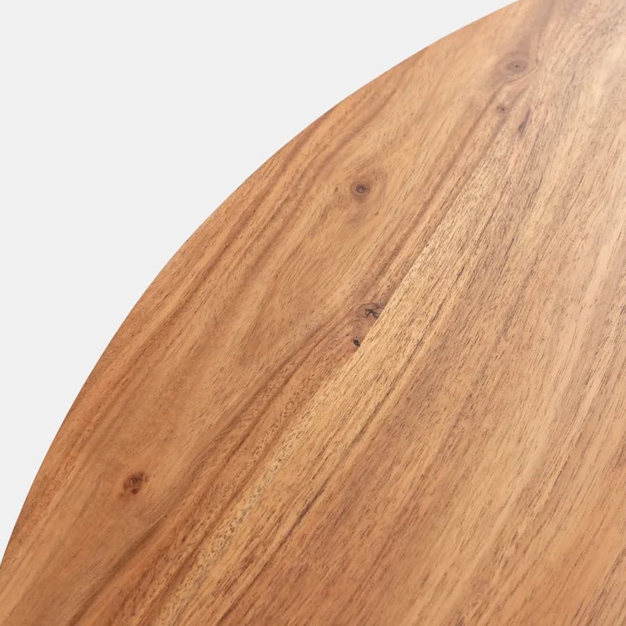Tavolino rotondo 80 cm in legno di acacia naturale - Karan