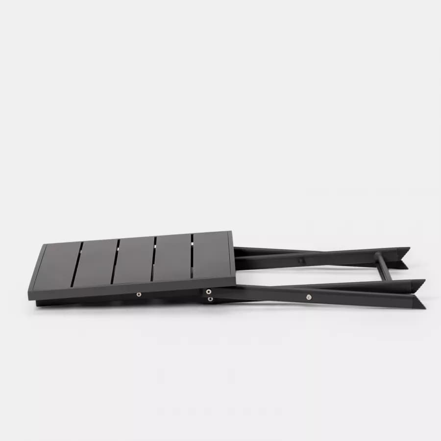 Tavolino da caffè con piano a doghe 44x43 cm in alluminio antracite - Jonit