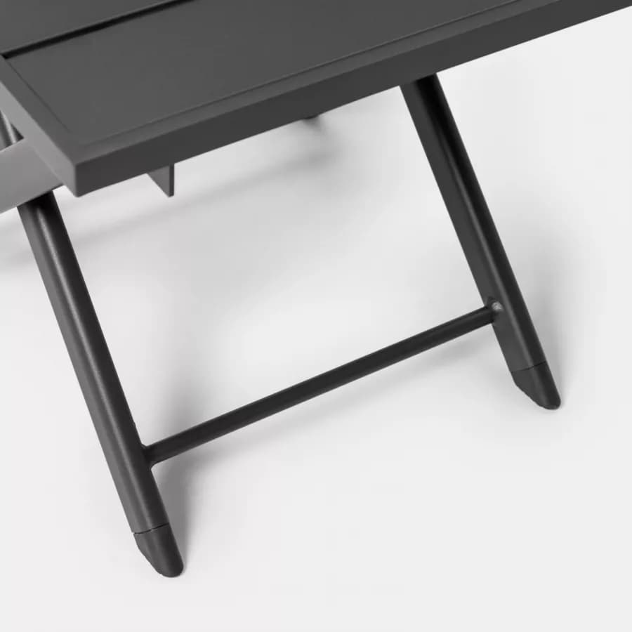 Tavolino da caffè con piano a doghe 44x43 cm in alluminio antracite - Jonit