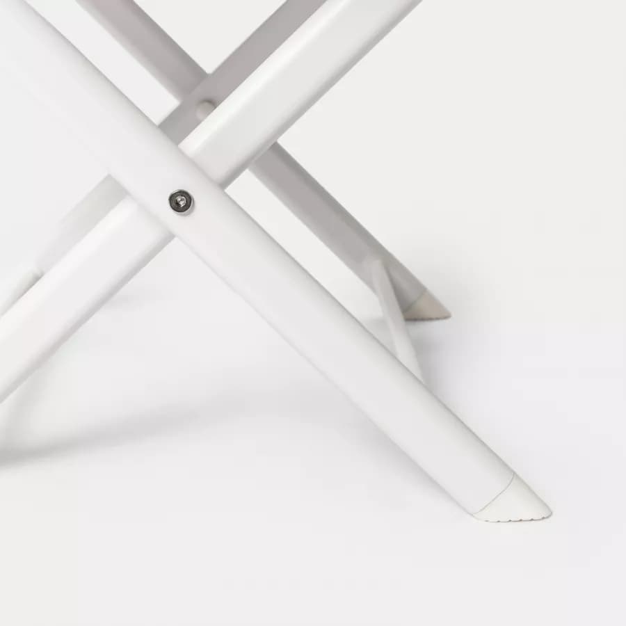Tavolino da caffè con piano a doghe 44x43 cm in alluminio bianco - Jonit