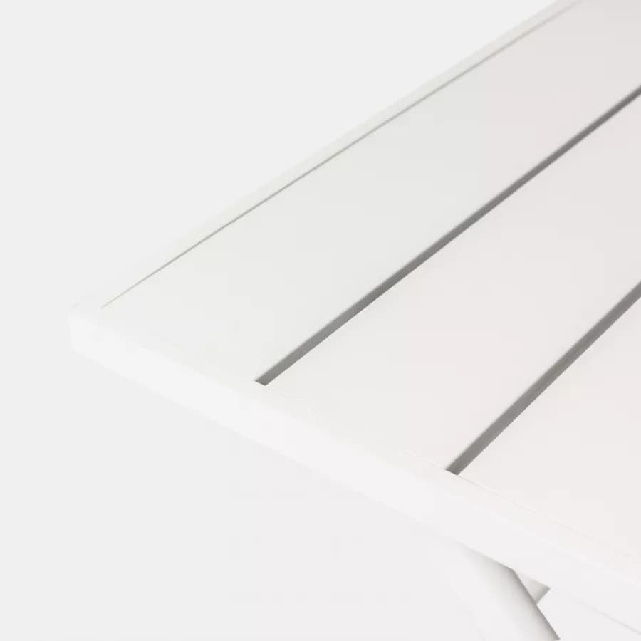 Tavolino da caffè con piano a doghe 44x43 cm in alluminio bianco - Jonit