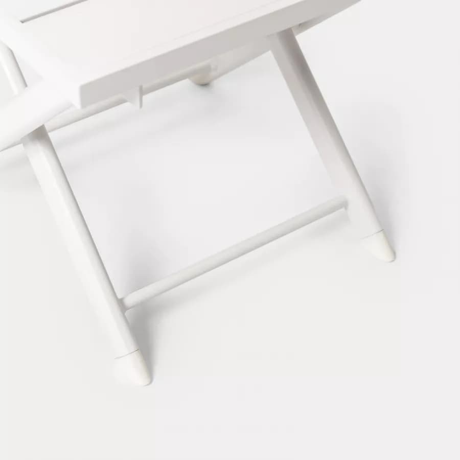 Tavolino da caffè con piano a doghe 44x43 cm in alluminio bianco - Jonit