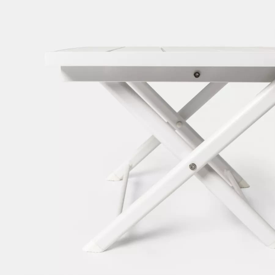 Tavolino da caffè con piano a doghe 44x43 cm in alluminio bianco - Jonit