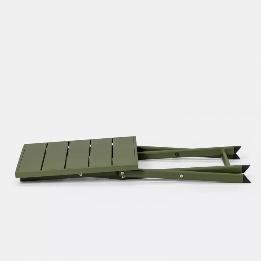 Tavolino da caffè con piano a doghe 44x43 cm in alluminio verde foresta - Jonit