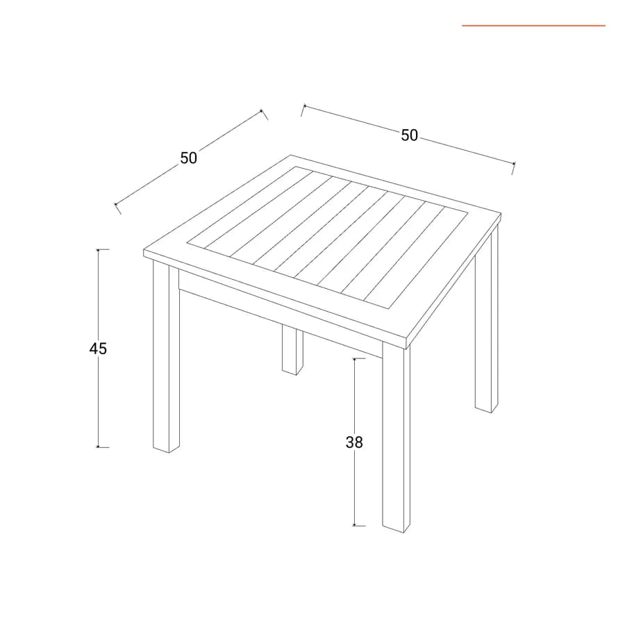 Tavolino da giardino 50x50 cm in legno di acacia - Paja