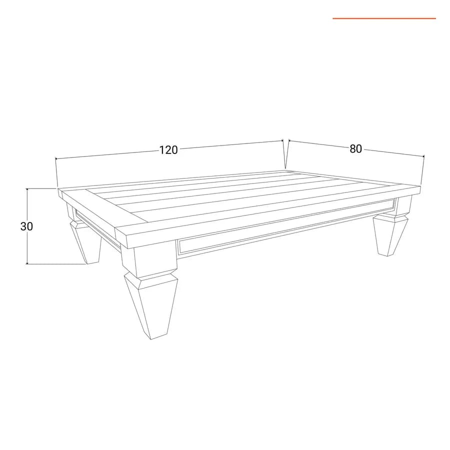 Tavolino da esterno 120x80 cm in teak - Iguazu