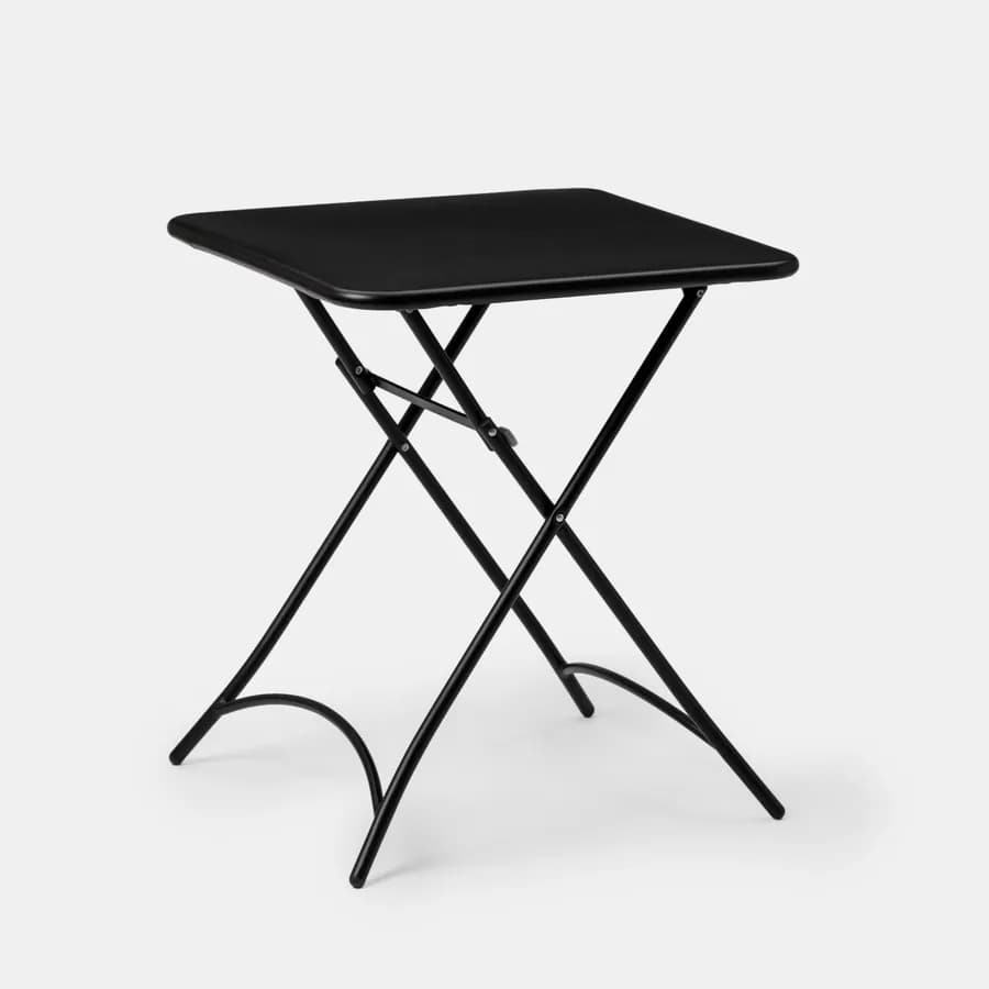 Tavolo da esterno pieghevole 60x60 in acciaio nero - Faber