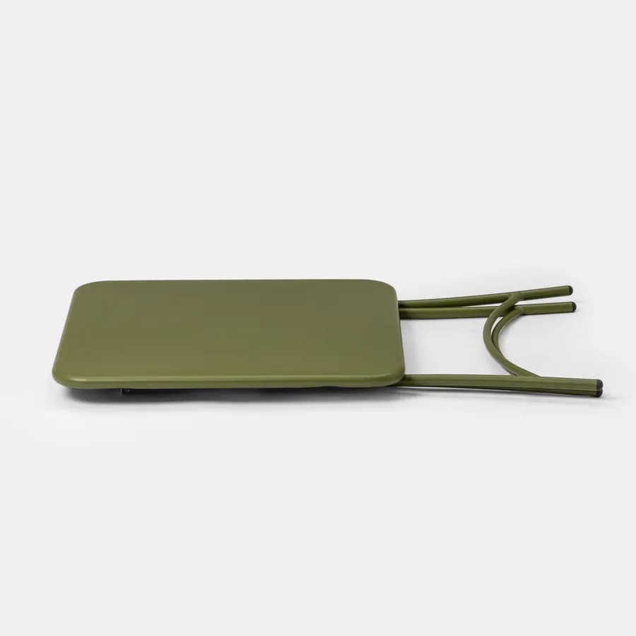 Tavolo da esterno pieghevole 60x60 in acciaio verde oliva - Faber