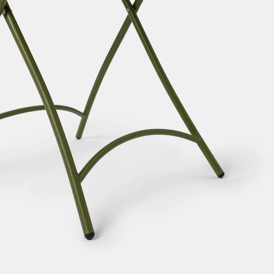 Tavolo da esterno pieghevole 60x60 in acciaio verde oliva - Faber