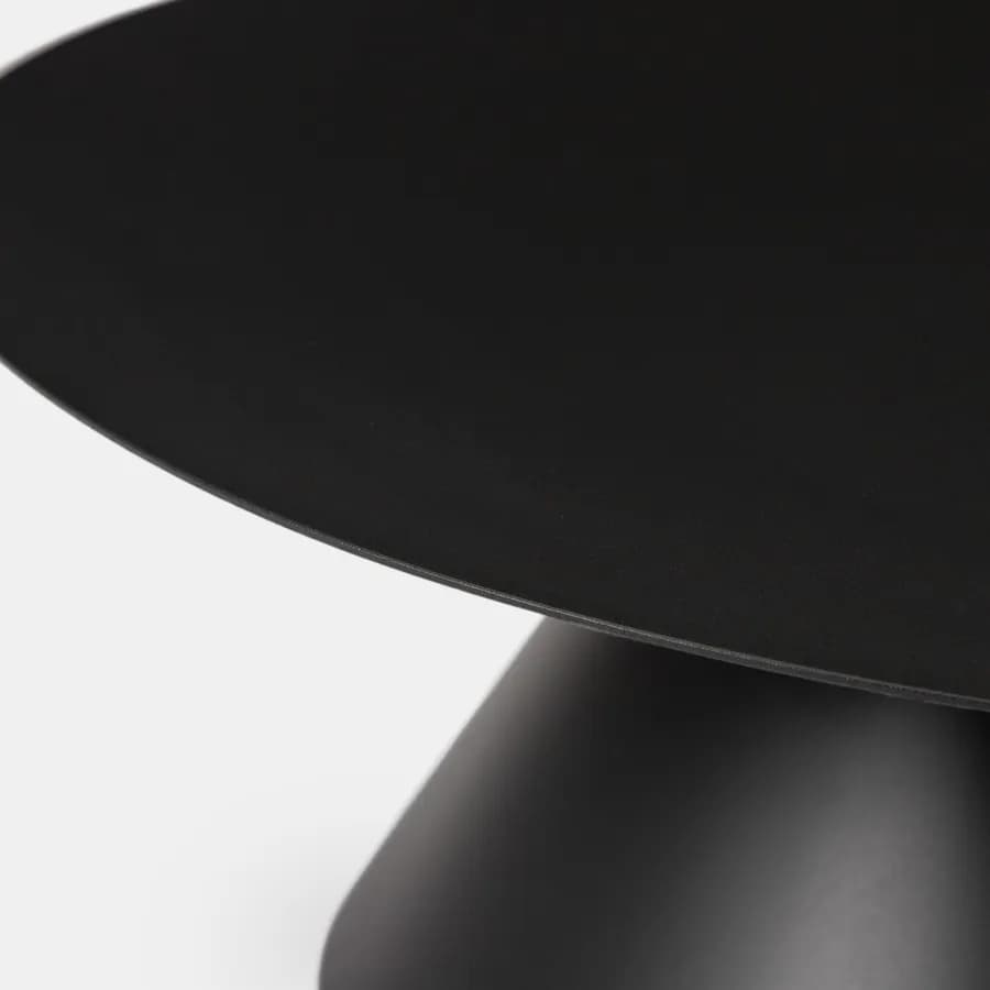Tavolino da esterno rotondo 80 cm in alluminio antracite opaco - Dagre