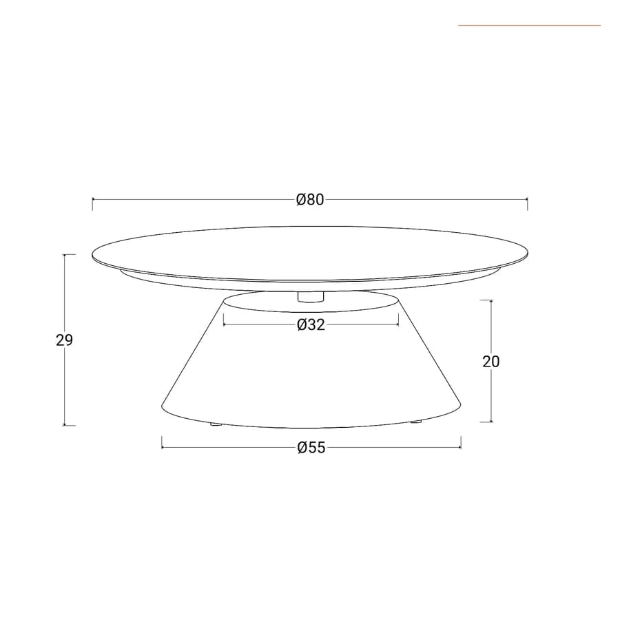 Tavolino da esterno rotondo 80 cm in alluminio antracite opaco - Dagre
