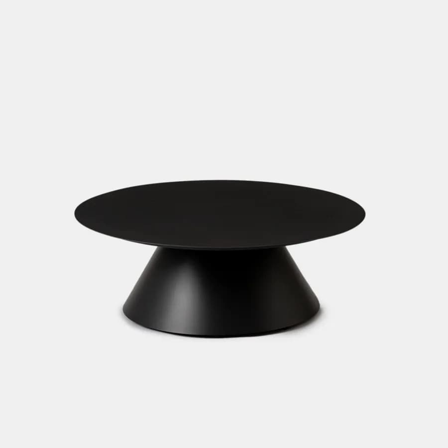 Tavolino da esterno rotondo 80 cm in alluminio antracite opaco - Dagre