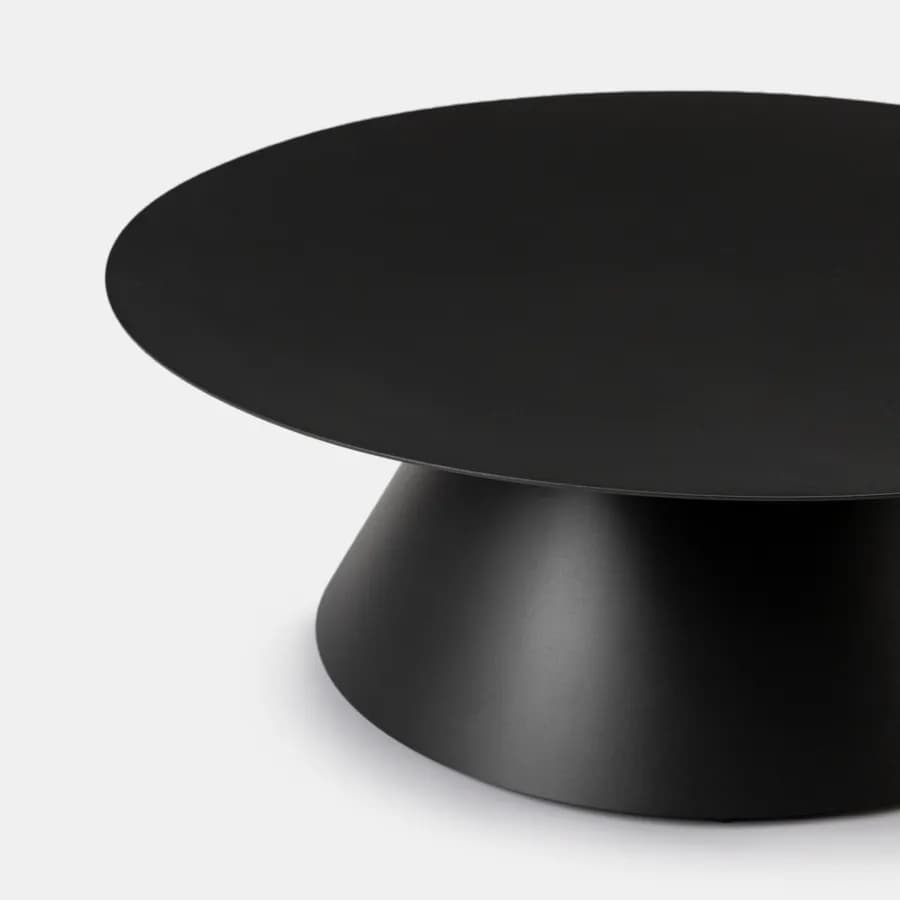 Tavolino da esterno rotondo 80 cm in alluminio antracite opaco - Dagre