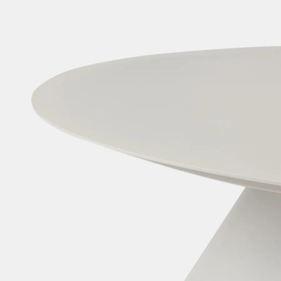 Tavolino da esterno rotondo 80 cm in alluminio bianco opaco - Dagre