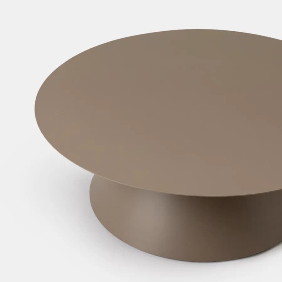 Tavolino da esterno rotondo 80 cm in alluminio tortora opaco - Dagre