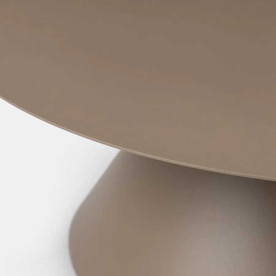 Tavolino da esterno rotondo 80 cm in alluminio tortora opaco - Dagre