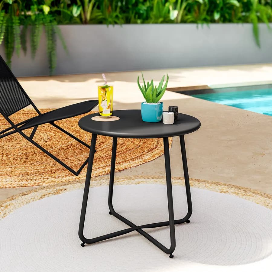 Tavolino da giardino 45x45h cm in acciaio nero - Emoji