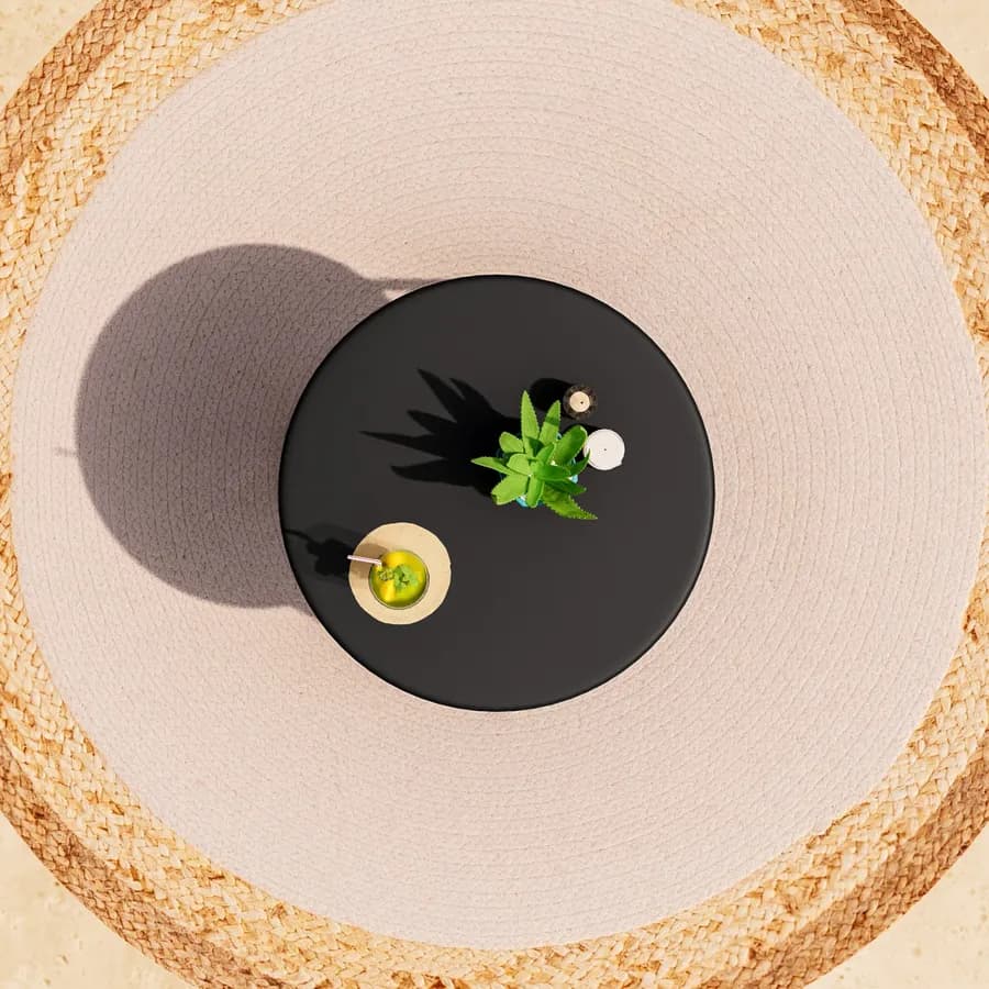 Tavolino da giardino 45x45h cm in acciaio nero - Emoji