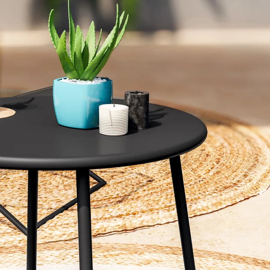 Tavolino da giardino 45x45h cm in acciaio nero - Emoji