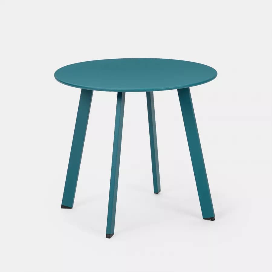 Tavolino da giardino 50x45h cm in acciaio blu petrolio - Goblin