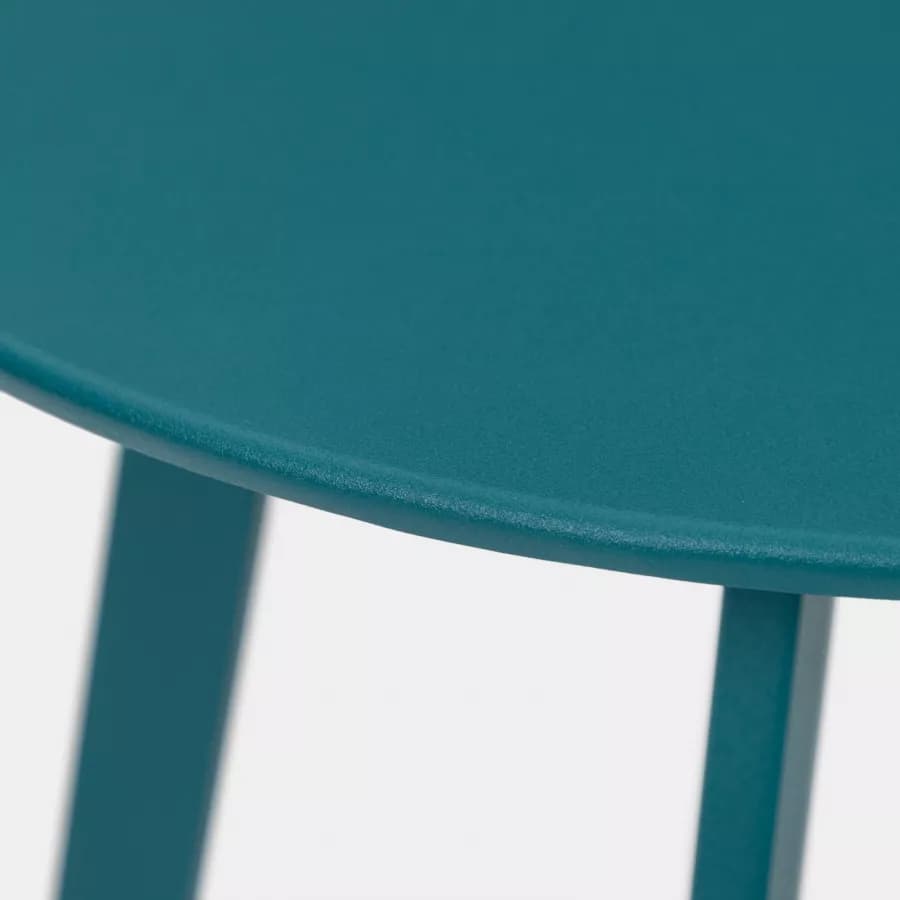 Tavolino da giardino 50x45h cm in acciaio blu petrolio - Goblin