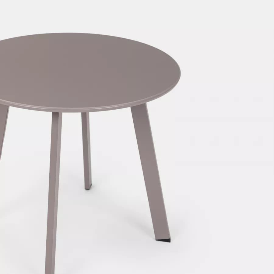 Tavolino da giardino 50x45h cm in acciaio tortora - Goblin